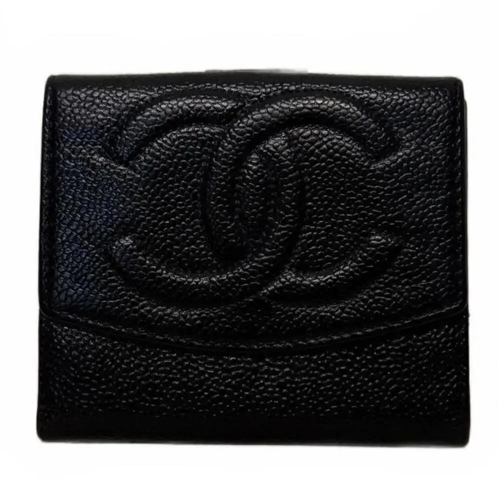 Chanel Black Caviar Leather Wallet- Great Used Condition